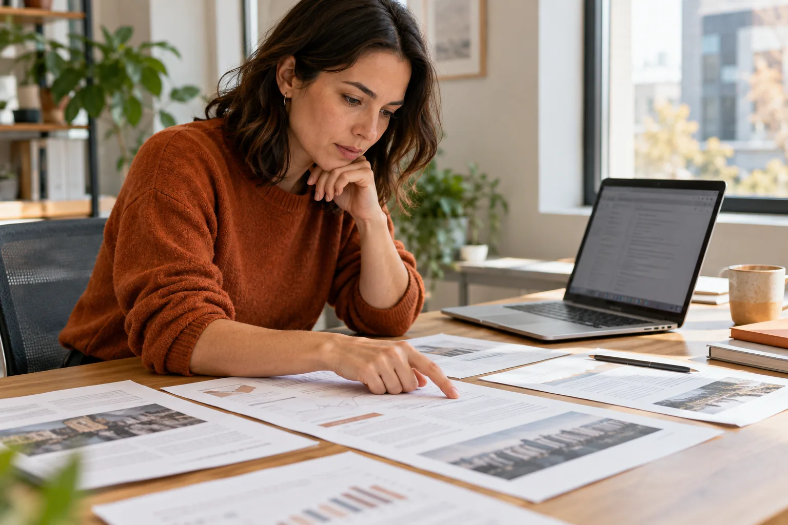 Researcher examining company announcements and market notes